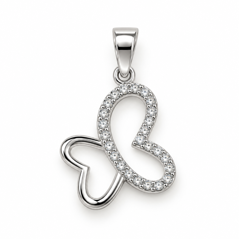 COLGANTE MARIPOSA DE ORO BLANCO 18K