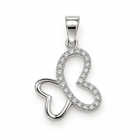 COLGANTE MARIPOSA DE ORO BLANCO 18K