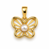 COLGANTE MARIPOSA CON PERLA DE ORO 18K
