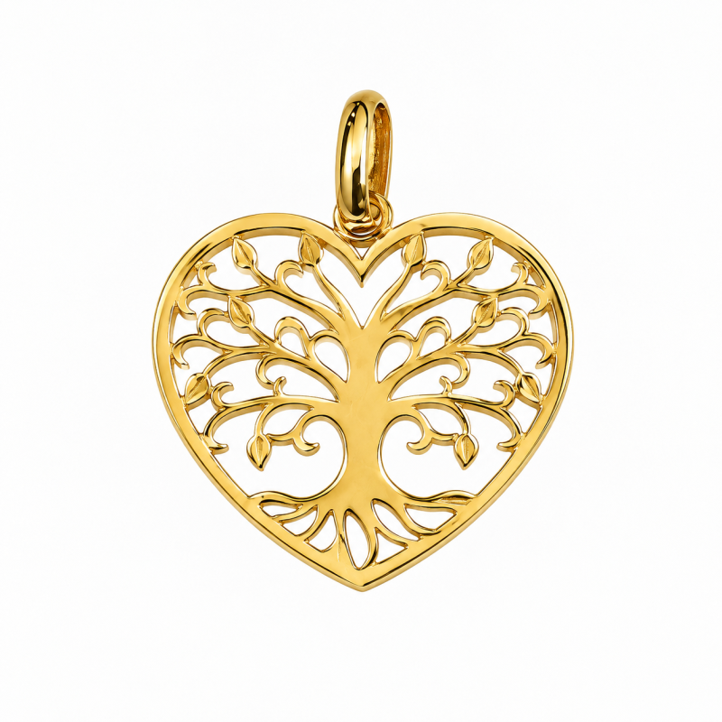 CORAZON ARBOL DE LA VIDA DE ORO