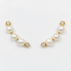 PENDIENTES PERLAS TREPADORAS DE ORO
