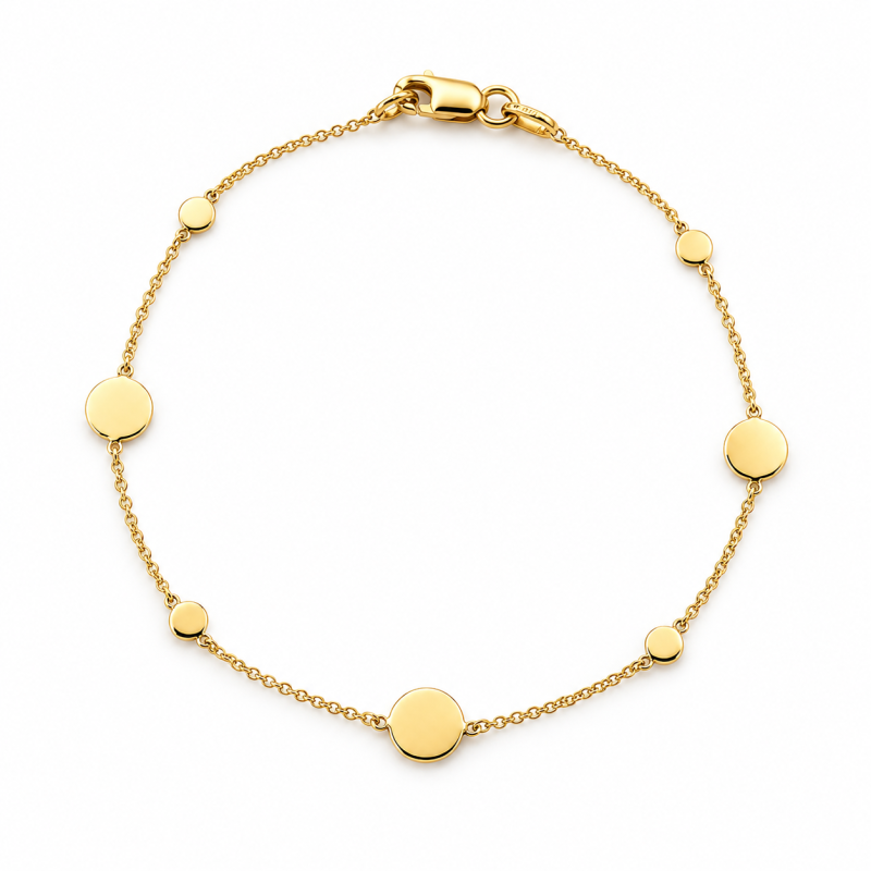 PULSERA MEDALLITAS ORO DE LEY