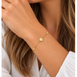 PULSERA MEDALLITAS ORO DE LEY