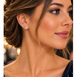 PENDIENTES TREPADORES ESTRELLAS DE PLATA