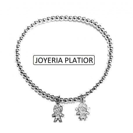 PULSERA NIÑOS DE PLATA